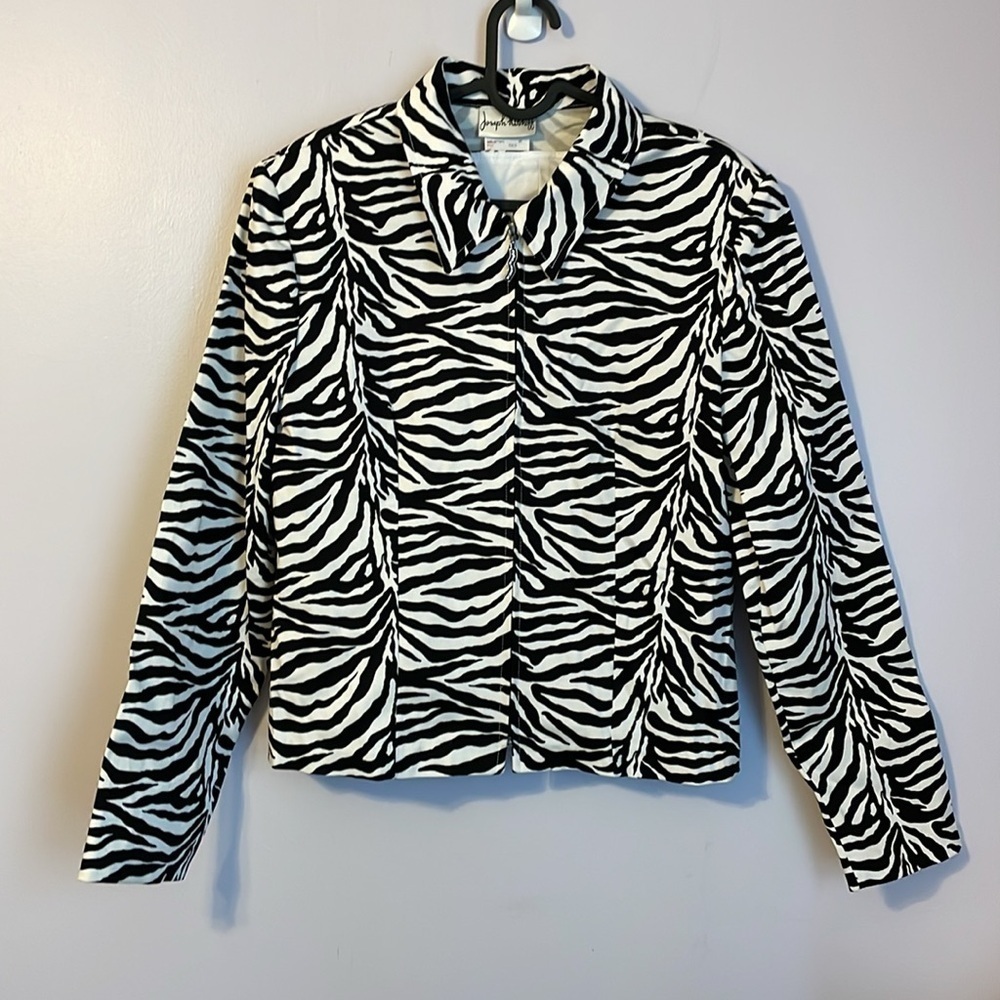 Joseph Ribkoff Zebra Stripe Animal Print Jacket and Shell Top Set size 10
